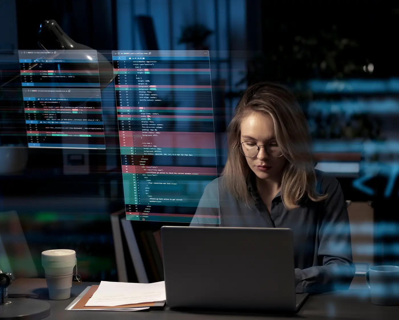 Cybersecurity professional reviewing potential security risks.